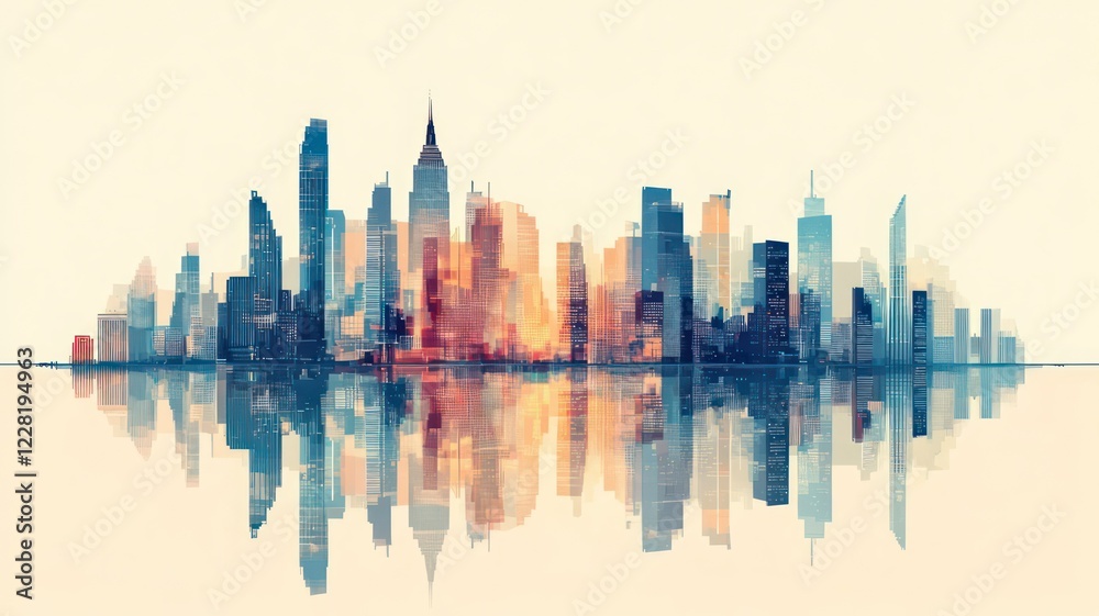 Obraz premium Futuristic city skyline of a modern city created with Generative AI