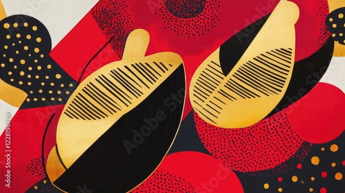 Wallpaper Mural Abstract Coffee Beans Red Background Design Graphic Torontodigital.ca