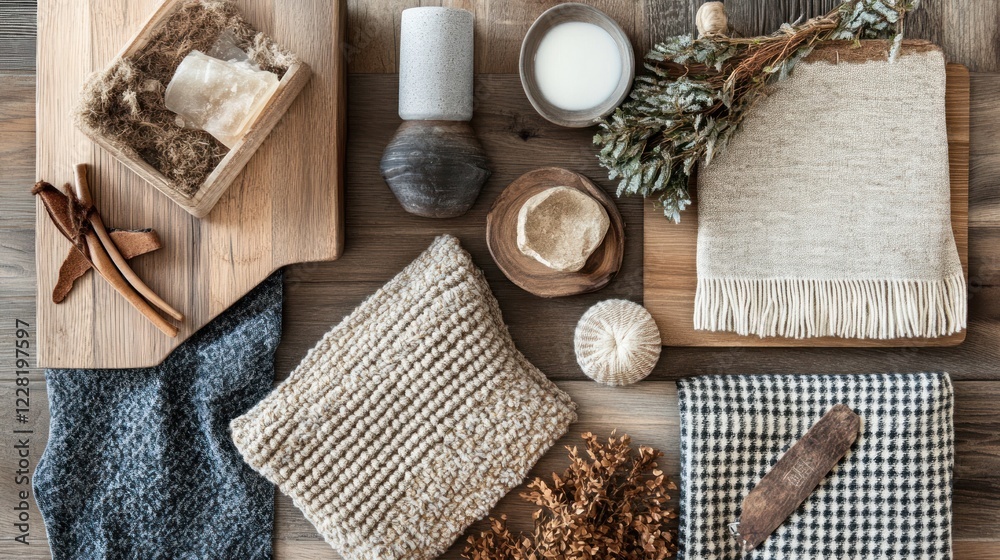 Cozy Autumnal Home Decor Styled Flatlay Cozy Autumnal Home Decor Styled Flatlay