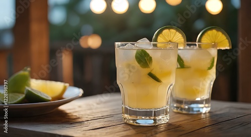 Caipirinha Bebida Brasileira feita com cachaça e limão. photo