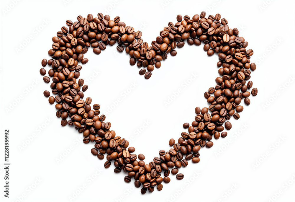 coffee beans in heart shape isolated on white or transparent PNG coffee beans in heart shape isolated on white or transparent PNG