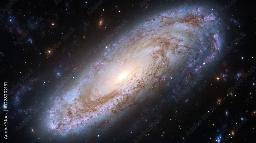 Fototapeta premium Spiral Galaxy in a Vast Cosmic Landscape