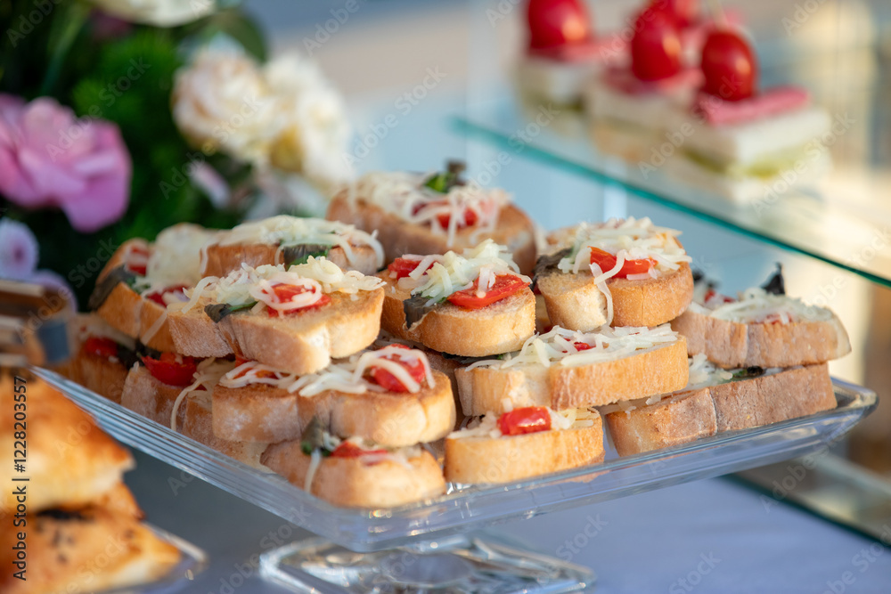 Table setting for a catered event meal for a birthday or event. Table setting for a catered event meal for a birthday or event.