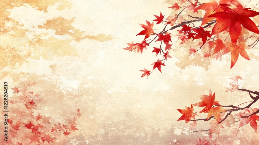 Autumnal Maple Leaves on a Textured Background Autumnal Maple Leaves on a Textured Background
