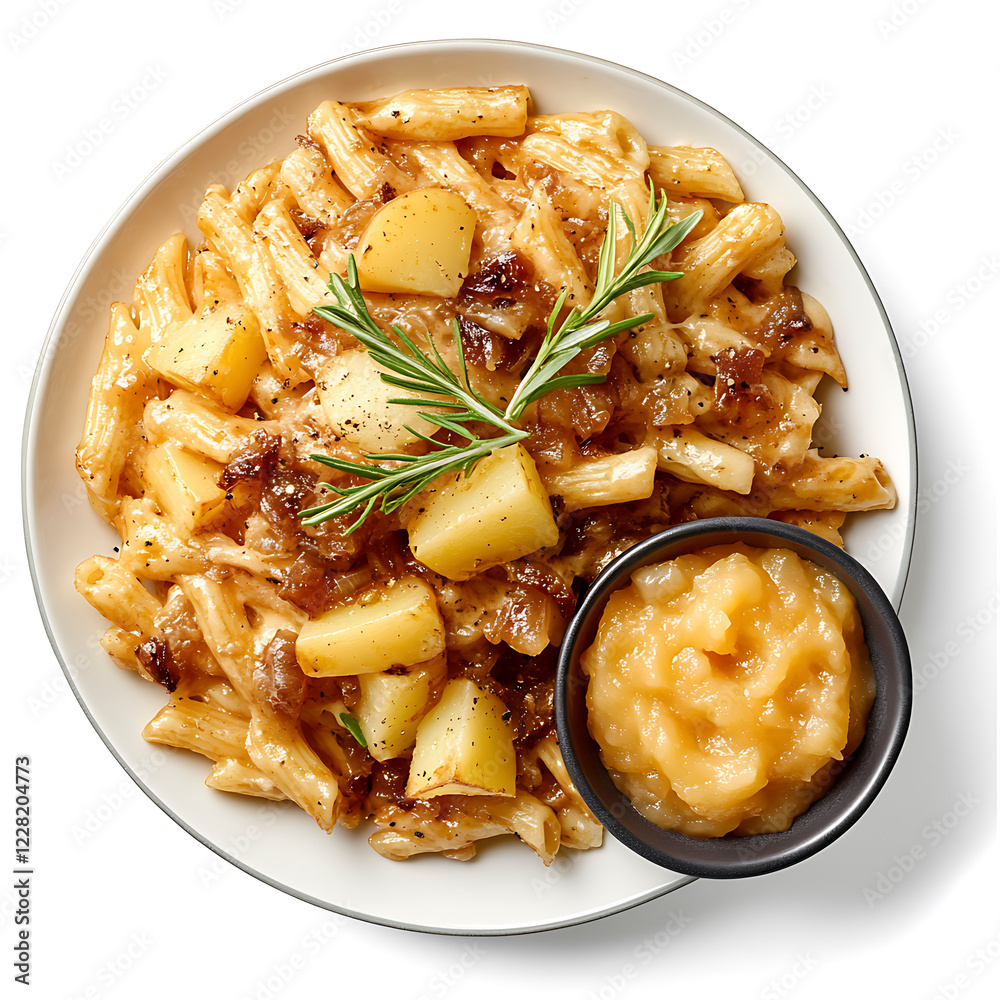 Cheesy Alplermagronen Comfort Food Pasta Potatoes Golden Onions Applesauce Pairing