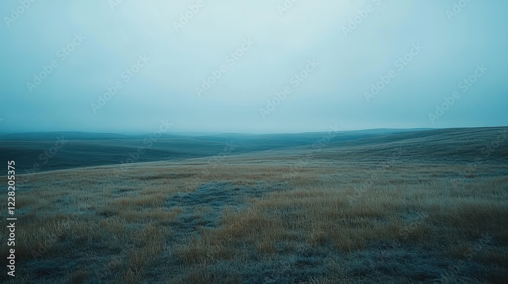 Serene Rolling Hills Under a Misty Sky Serene Rolling Hills Under a Misty Sky