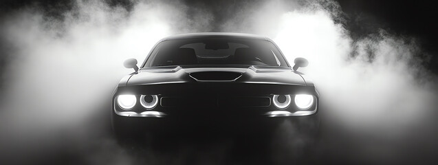 car surrounded by smoke,, AI generated