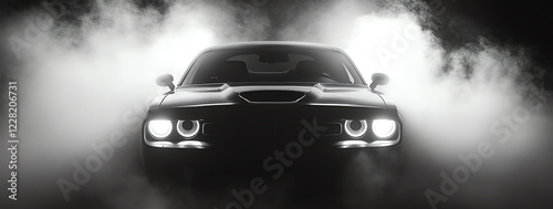 car surrounded by smoke,, AI generated