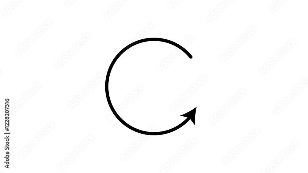Rotating Arrow Icon Animation Representing Direction, Navigation, Process Flow, Circular Motion, User Interface, and Dynamic Movement in High-Quality 4K. Rotating Arrow Icon Animation Representing Direction, Navigation, Process Flow, Circular Motion, User Interface, and Dynamic Movement in High-Quality 4K.