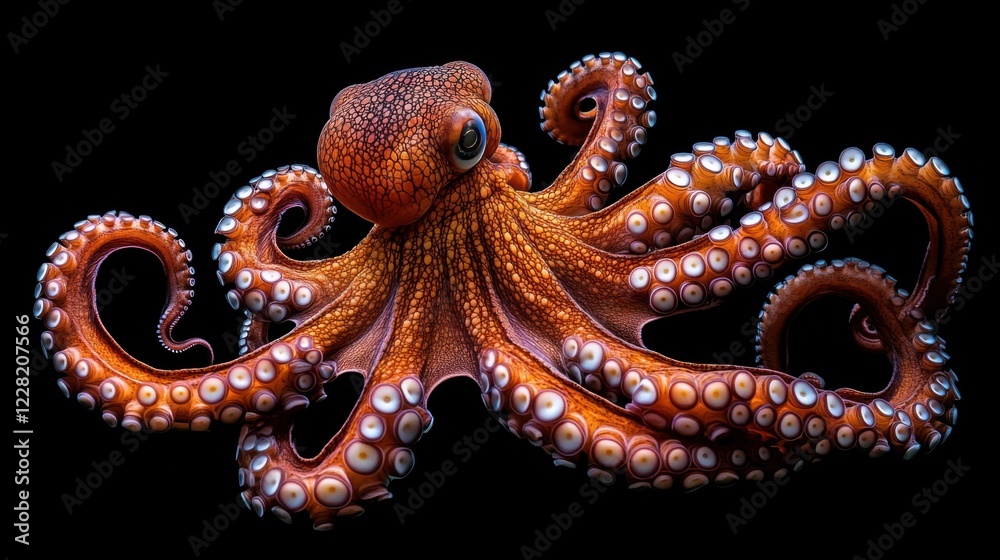 Obraz premium Octopus with vivid tentacles in water