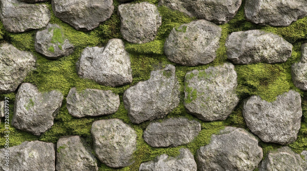 Mossy Stone Wall Texture Natural Background Mossy Stone Wall Texture Natural Background