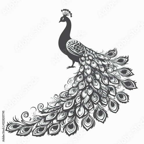 peacock vector file