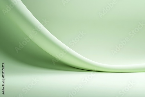 Smooth green curves create calming, minimalist aesthetic, highli photo