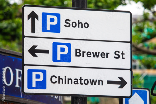 Parking Signs in the West End of London, UK