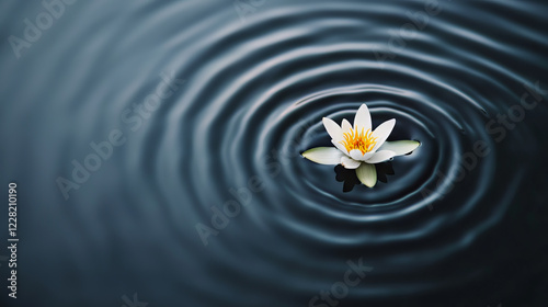 flower, on water, lilly, lily, green, black, nature, calmness