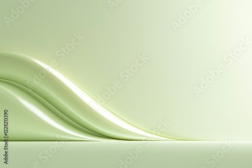 Soft green waves create serene, calming atmosphere with smooth g
