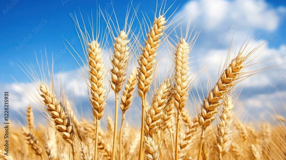 Golden Wheat Stalks Under a Summer Sky Golden Wheat Stalks Under a Summer Sky