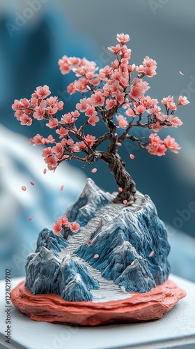 Dreamy Cherry Blossom Orchard in Full Spring Bloom with Falling Petals and Soft Pink Serenity