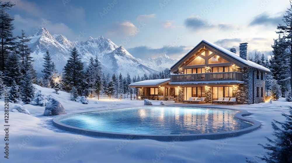 Experience the Ultimate Winter Luxurious Escape in a Stunning Chalet with Scenic Mountain Views and a Beautiful Swimming Pool Experience the Ultimate Winter Luxurious Escape in a Stunning Chalet with Scenic Mountain Views and a Beautiful Swimming Pool