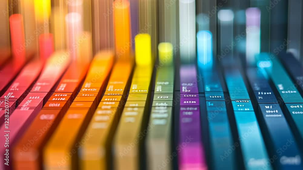 Colorful spectrum: dynamic progression of vibrant parallel lines