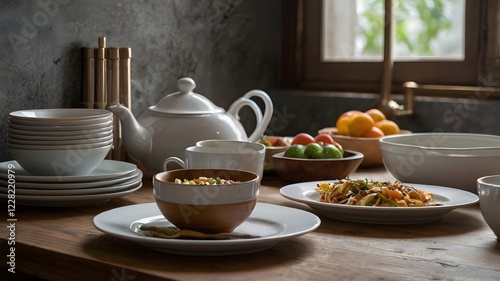 Wallpaper Mural female hands washing dirty dish holding soap foam sponge in the kitchen Torontodigital.ca