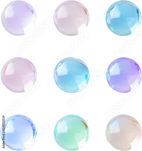 set of glossy spheres