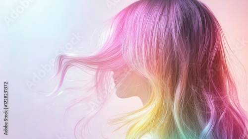 Wallpaper Mural Rainbow colored hair flowing gently in the breeze Torontodigital.ca