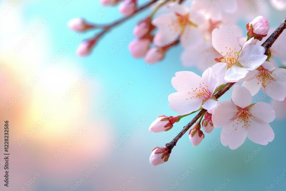Close up of a branch with pink flowers on it Close up of a branch with pink flowers on it