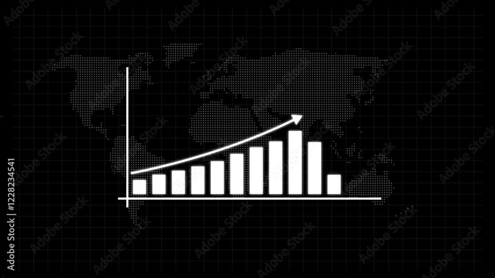 Business Growth and Success Concept. business graph chart & business growth animation. growing business concept. Business growth infographic animation, business graph, business graph chart icon .