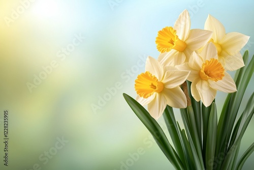 Bouquet of yellow and orange flowers with green stems