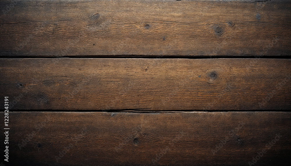 Obraz premium Old vintage wooden wall siding floor with painting brown stain paint peeling worn distressed grungy texture for background wallpaper 