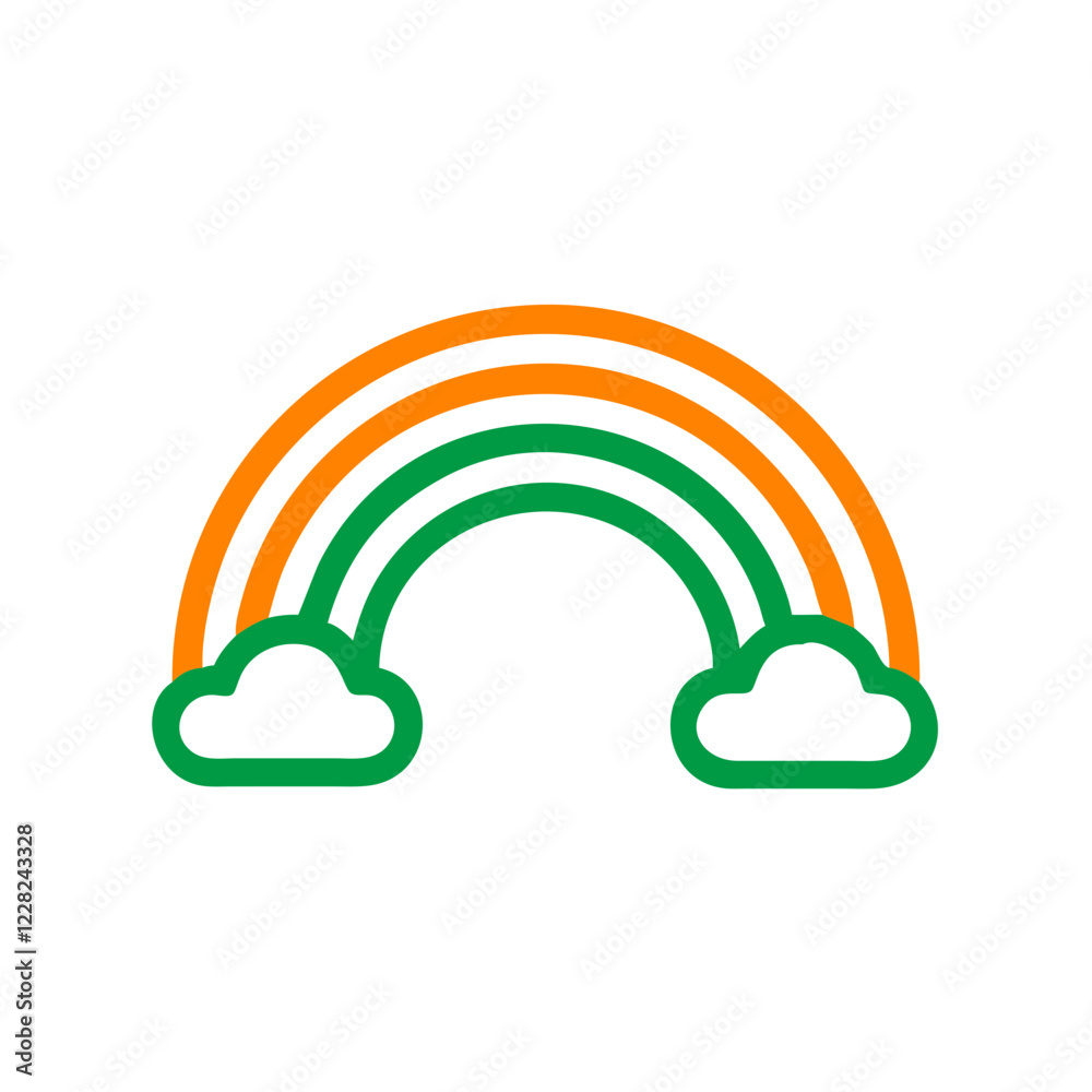 St. Patrick's Day rainbow with orange, green, and clouds St. Patrick's Day rainbow with orange, green, and clouds