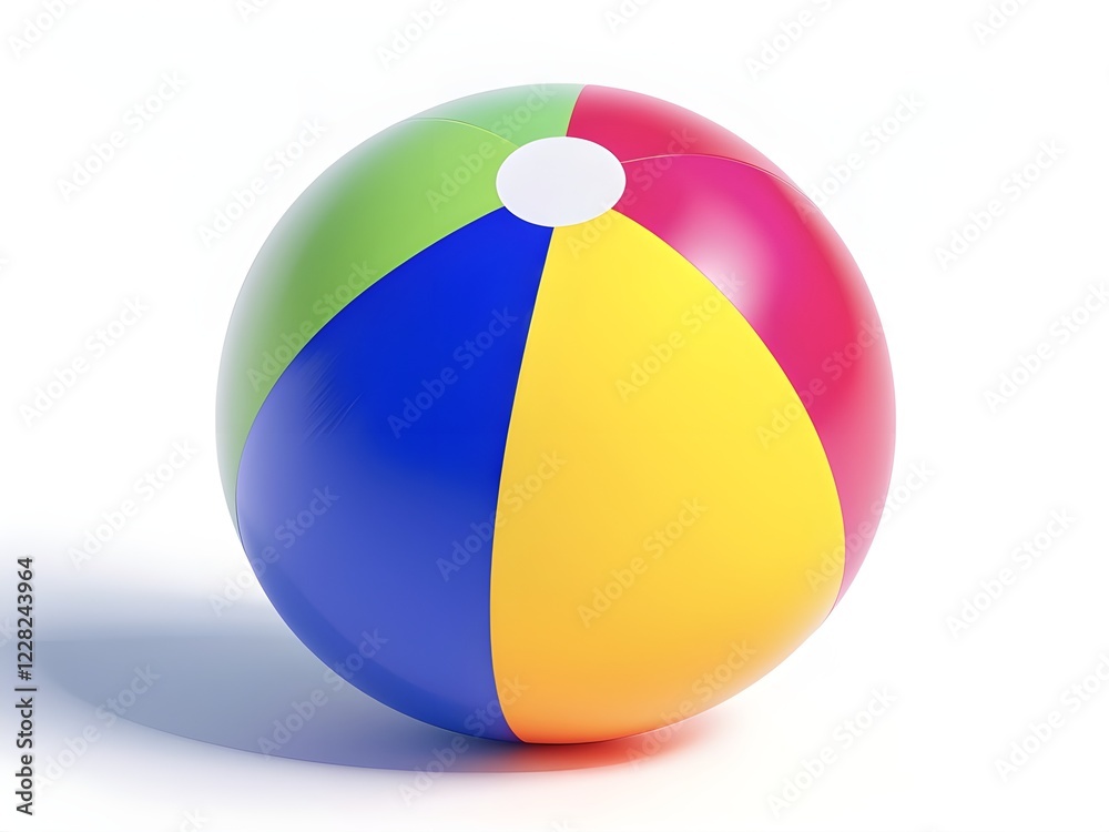 Beach ball isolated on white background. 3D Rendering,color,blue,circle Beach ball isolated on white background. 3D Rendering,color,blue,circle