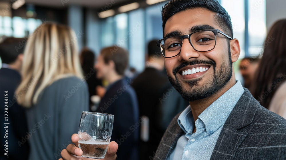 Smiling Man at Corporate Party Smiling Man at Corporate Party
