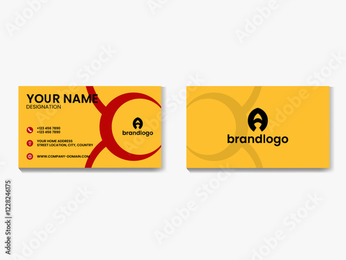 creative business card template Double-sided .landscape orientation. Horizontal layout. Vector illustration