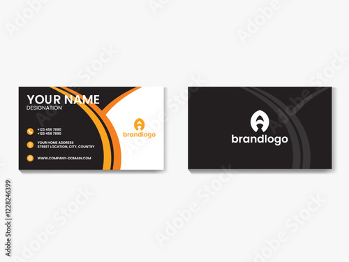 creative business card template Double-sided .landscape orientation. Horizontal layout. Vector illustration