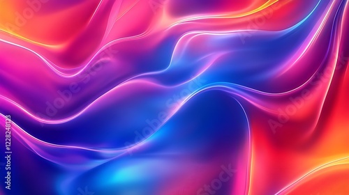 Wallpaper Mural Modern Abstract Design with Bold Waves of Colorful Neon Light : Generative AI Torontodigital.ca