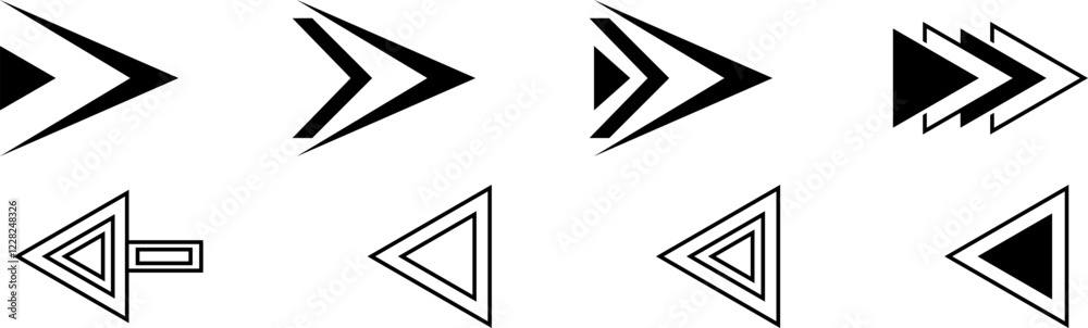 Arrows icon set. Vector. EPS 10. Arrows in flat style Arrows icon set. Vector. EPS 10. Arrows in flat style