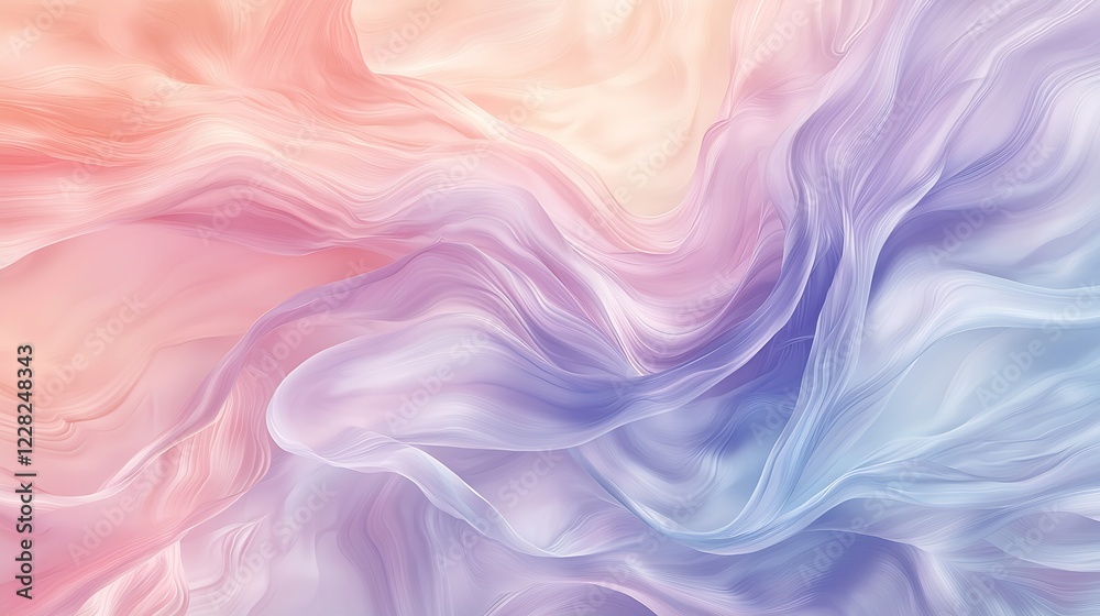 Fototapeta premium Flowing abstract pastel waves in shades of pink and purple with smooth gradients : Generative AI