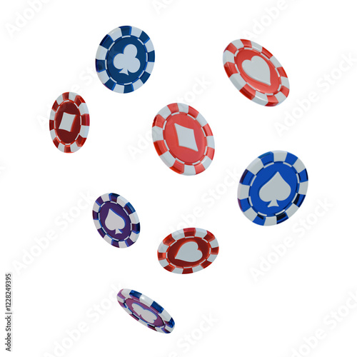 Wallpaper Mural Composition of  red blue casino poker chip Torontodigital.ca