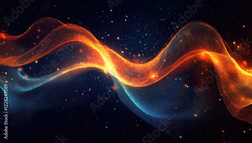 Abstract Orange and Blue Energy Wave