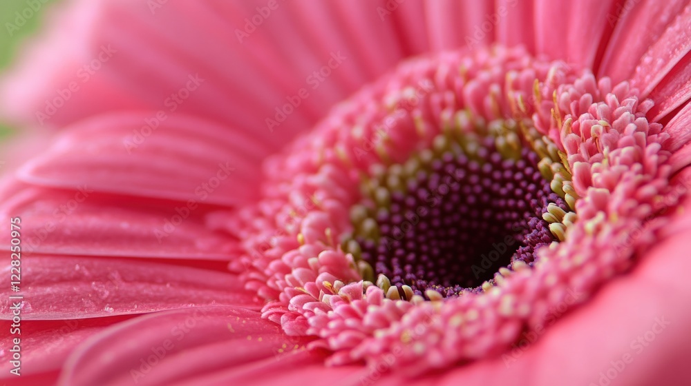 A Close Up View Of A Pink Gerbera Daisy Flower A Close Up View Of A Pink Gerbera Daisy Flower