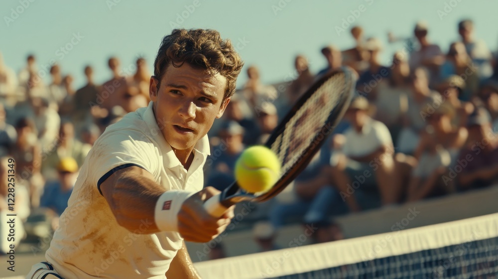 custom made wallpaper toronto digitalTennis Player Strikes Ball During Intense Match