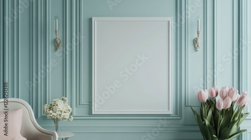 Elegant Interior Design With Large White Frame photo