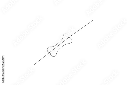 Continuous line drawing of Line art of dog bone