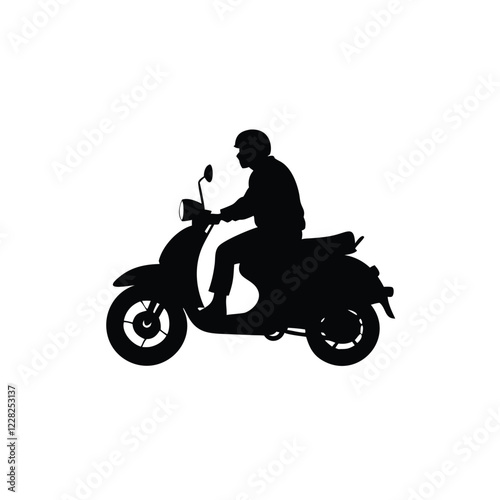 Scooter vector silhouette illustration.scooter silhouette, scooter bike vector illustration, scooter icon symbol.Electric scooter icon Vector