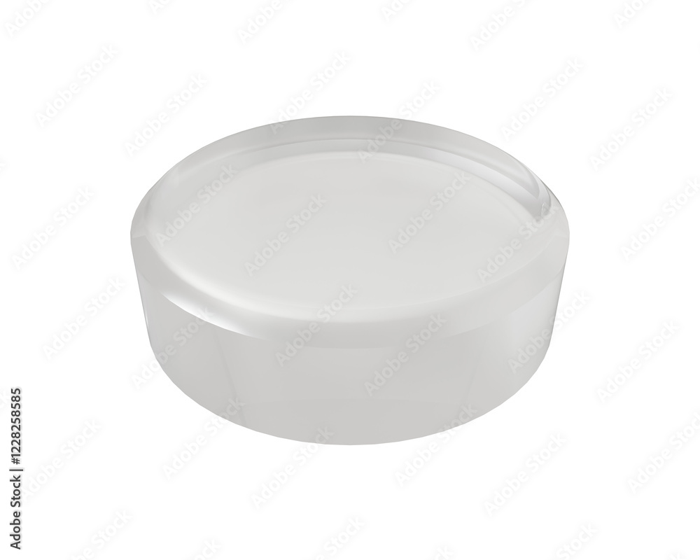 3D white semi-transparent pill on transparent background 3D white semi-transparent pill on transparent background