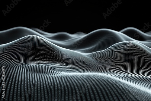 Wallpaper Mural Abstract grayscale wavy surface with dots. Torontodigital.ca