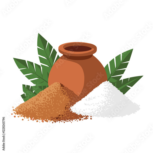 Sweet Sugar - Unrefined Brown, Cane, and White Sugar Illustration