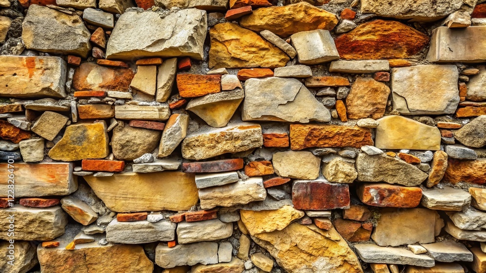 Minimalist Stone Wall Ruin: Texture, Pattern, and Decay Minimalist Stone Wall Ruin: Texture, Pattern, and Decay